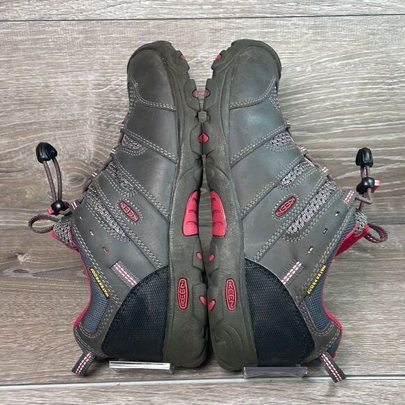 Keen Koven Low Top Youth Size 5 Gray Red Waterproof Hiking Boots - Picture 10 of 11